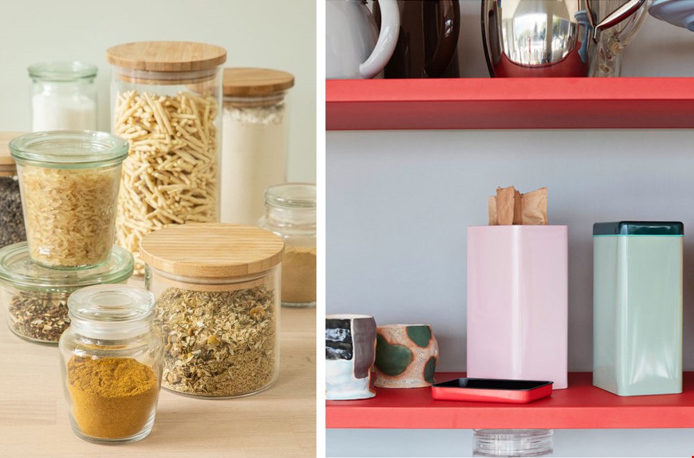 Glazen potten van Dille&Kamille, opbergblikken van Hay by Wonen met Lef Glazen potten van Dille&Kamille, opbergblikken van Hay by Wonen met Lef